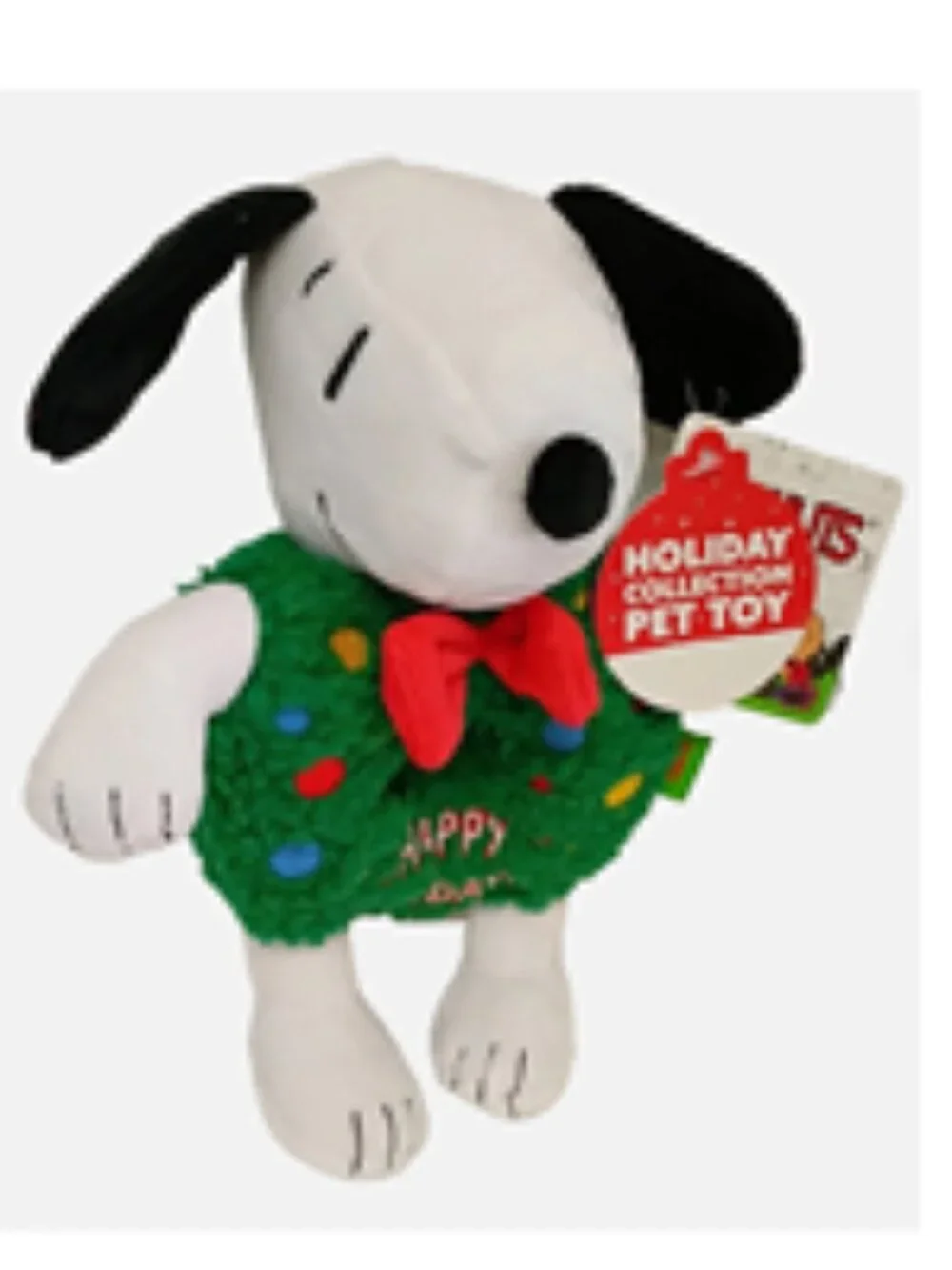 NWT ~ Peanuts Snoopy Wreath Plush Dog Toy With Squeaker, 10 in